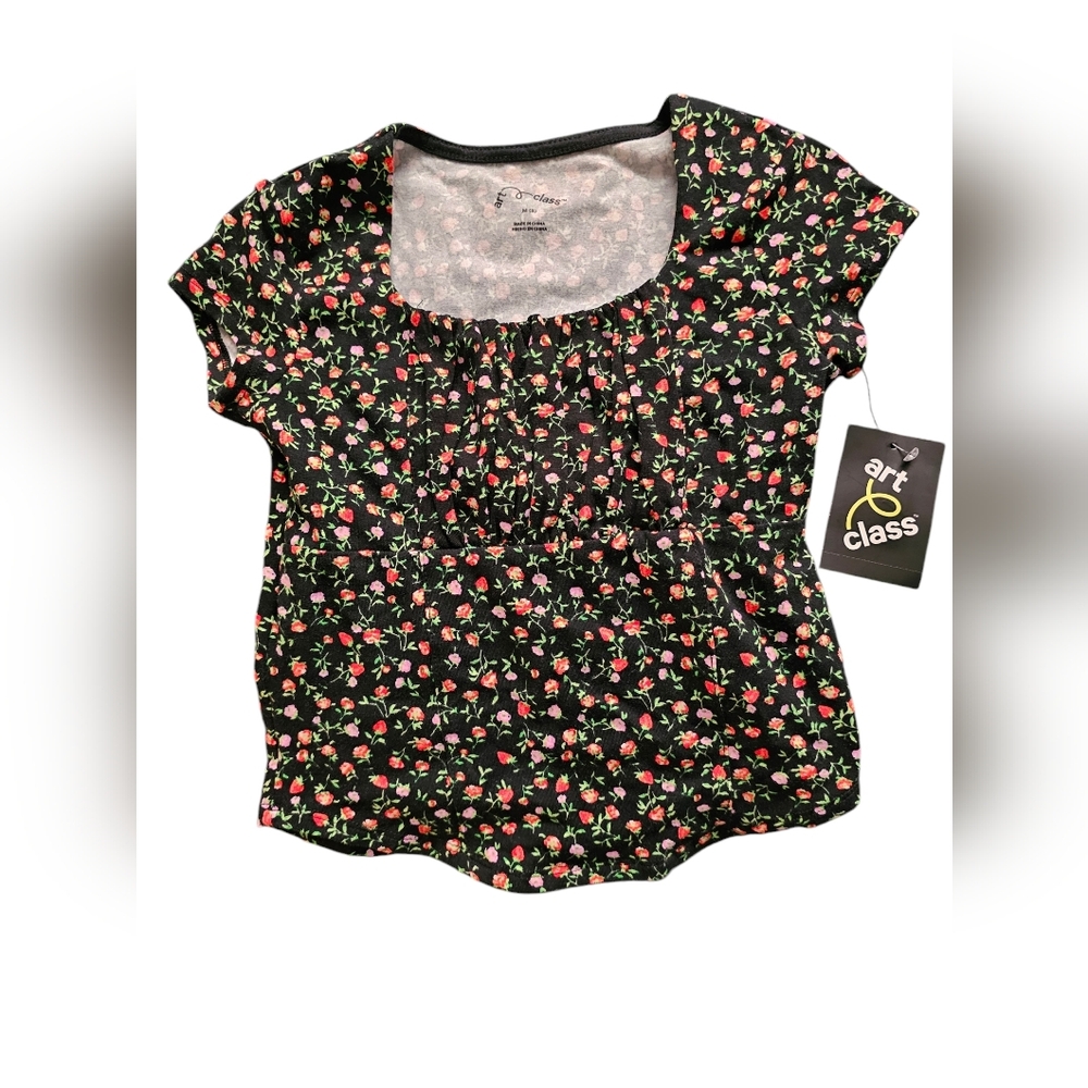 Art Class Kids Floral Short Sleeve Shirt